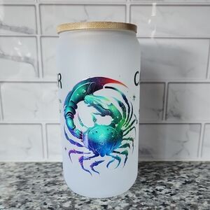 CANCER Frosted Glass Cup